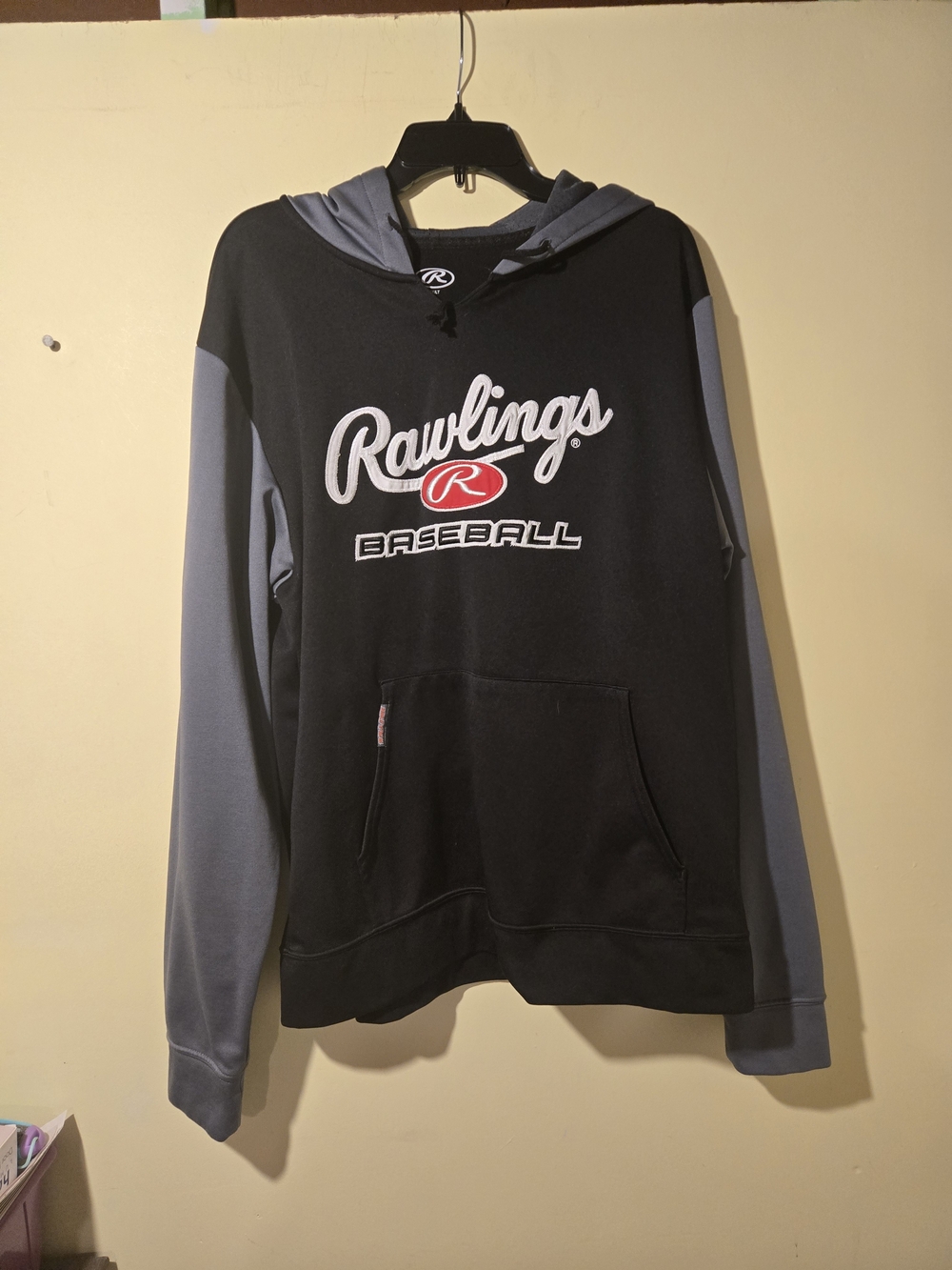 Rawlings Black and Gray Crewneck Baseball Hoodie